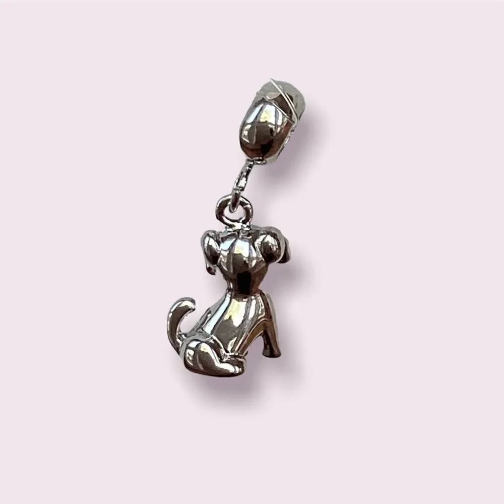 2/$18 Silver Puppy Dog Charm - mix and match - all charms
